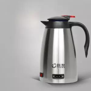 차량용 포트 대용량 수납 보온 커피포트 스테인리스스틸 12V 스테인리스 블랙 손잡이