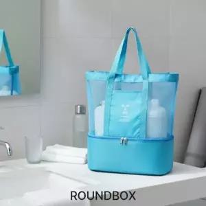 라운드박스 블루 운동가방 헬스가방 수영가방 방수가방 목욕가방 메쉬수영가방 수영장가방 비치백 수영복