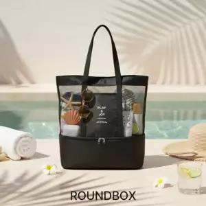 라운드박스 블랙 운동가방 헬스가방 수영가방 방수가방 목욕가방 메쉬수영가방 수영장가방 비치백 수영복