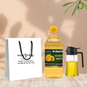 더건강플러스 프리미엄 해바라기씨유 (스프레이포함) 쇼핑백 선물세트