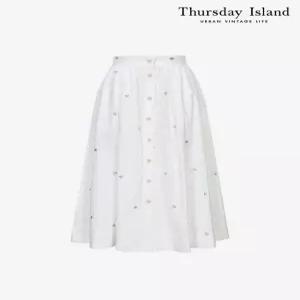 [써스데이아일랜드][Thursday Island] 플라워 자수 플레어 스커트(T242MSK131W)