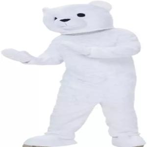 NQBRNG 화이트 테디베어 마스코트 의상 성인 크리스마스 드레스 놀이