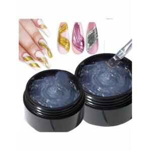 5ML 3D 아트 금속 클리어 입체 네일 파우더 페인팅 미러 만들기