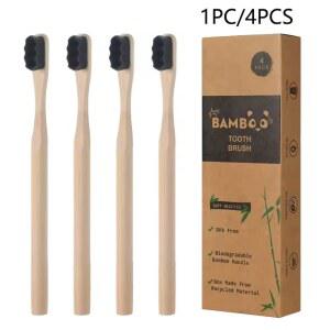 1PCS/4PCS 성인용 칫솔 생분해성 S 초밀도 10000 및 대나무 천연 인 환경 소재