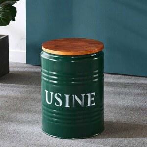 드럼통 의자 깡통 고깃집 오일 포차 꼼장어 레트로 45cm 스툴 네이비그린 통의자 식당