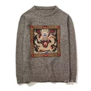 남성곤룡포니트 라운드 티셔츠 도포 양반 캐주얼 패션 임금옷 고급스러운 상의 스웨터 맨투맨