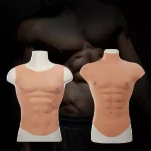 머슬 근육슈트 실리콘 가짜 변장 코스튬 몸짱 복근 페이크 바디 반팔 사이즈