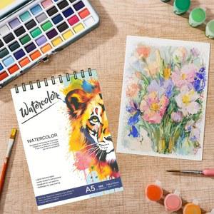 스파이럴 수채화 예술가 A5 제본 학생 견고한 스케치북 패드 바인딩 아트북 두꺼운 선물용 페이지 A4