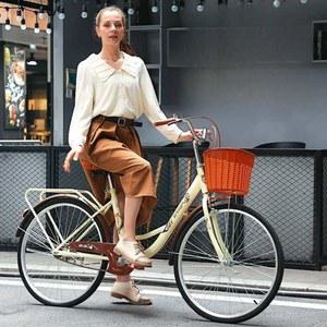 출퇴근 자전거 22인치 바구니 마실용 등하교 아 마자전거 단속판 레트로옐로우