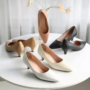 [자체제작] 바닐라슈 데이문 베이직 슬림각코 미들힐 펌프스(5cm)