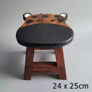 기린 동물 캐릭터 원목 의자 스툴