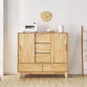 빅피처가구 슬라이드 아일랜드 고무나무 1200 원목수납장 (착불)