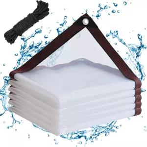 파티오 헨하우스 현관 캐노피 식물 캠핑을 위한 투명 방수포 4X6 비닐 헤비 듀티 야외 플라스틱 PVC 커버