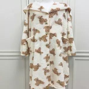 겨울 따뜻한 극세사 로브 가운 데일리 여자 홈웨어 JAf3+3Fha