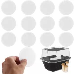 Lavd 6pcs 2.5인치 모노튜브 접착 필터 디스크 버섯 재배 용품용 패드 스티커 필터용 원형 교체 (흰색)