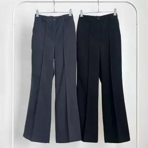 여성 기모 겨울 바지 절개 부츠컷 뒷밴딩 출퇴근 팬츠