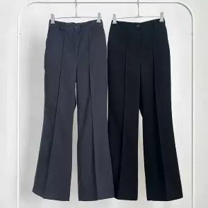 [하프클럽/]여성 기모 겨울 바지 절개 부츠컷 뒷밴딩 출퇴근 팬츠