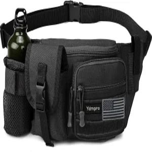 전술 패니 팩 밀리터리 허리백 힙 벨트 범백 유틸리티 백과 메시 물병 홀더 파우치 (블랙)