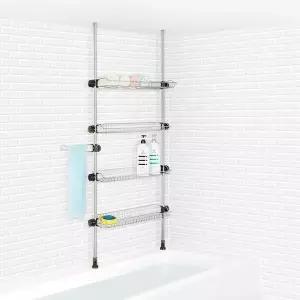 욕실선반 기둥형 욕조 위 공간 수납 4단 화장실 정리대