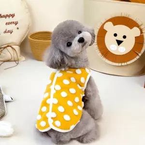 구름 땡땡이 조끼 자켓 애완견 의류 우주복 패턴 상의 아우 터 캐 주얼 스타일 아기자기