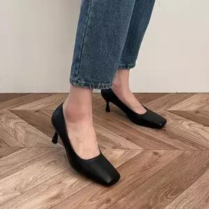 [라일리] Rly 소가죽 슬림쉐입 미들힐 펌프스 여성 기본구성 6