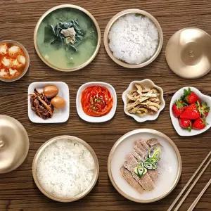 놋수저유기잔술잔 굽접시예단놋쇠원형 그릇 유기 면기냉면수저