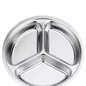 [하프클럽/캔버라]원형 3구 스텐 식판 코로나 자가격리 개인식판