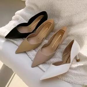 [라일리] Rly 소가죽 소프트라인 포인티드토 미들힐 스틸레토힐