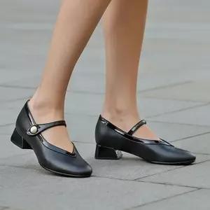 [라일리] Rly 메리제인 힐 진주버튼 미들힐 모임 격식룩 출퇴근