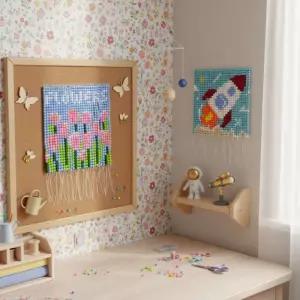 DIY 비즈발 만들기 키트 구슬 가림막 커튼 도안 족자봉 공예 재료