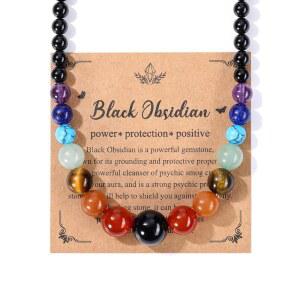 여성용 탑 플라자 7 차크라 목걸이 천연 구슬 힐링 크리스탈 요가 에너지 명상 보석 크리스마스 선물