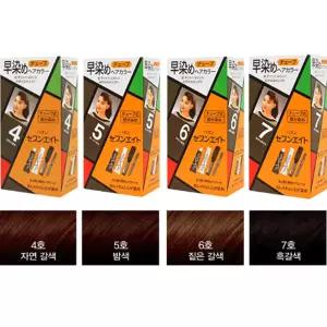 새치머리 염색약 7호 흑갈색 8분 신속염색 크림타입