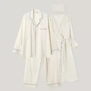 [lunaluz](신세계 사우스시티)커플 다프네 코튼 긴소매 로브가운 (헤어밴드포함)