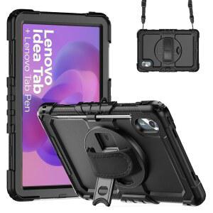 아이디어 11 K11 2세대 샤오신 패드 M11 11인치 케이스 360 회전 킥스탠드 핸드 스트랩 내장 스크린 프로텍터 블랙