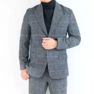 남자 JQ100899 울 정장 헤링본 체크 세미정장 수트세트_SA10S