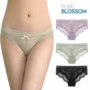 [퓨어블라썸] 로맨틱 페이크스루 레이스 밴딩 누디 팬티