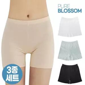[퓨어블라썸][3세트] 순면소재 코튼 소프트 베이직 2부 속바지 빅사이즈
