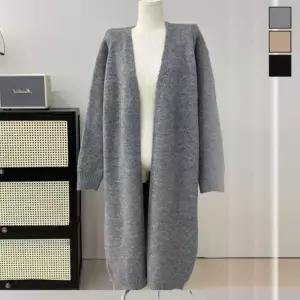 여자 가을 겨울 포근한 울 오픈 롱 가디건