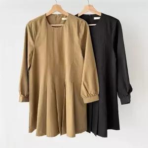 여성 봄 데이트룩 라운드넥 결혼식 미니 드레스