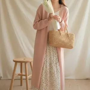 여성 간절기 루즈핏 롱 니트 가디건 봄가을용