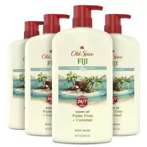 올드 스파이스 프레셔 남성용 바디워시 피지 야자나무 향 30oz 4팩