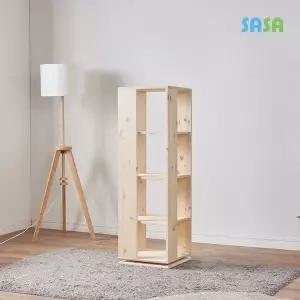 [SASA]사사가구 송송 원목 4단회전책장