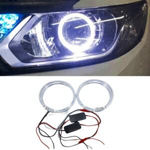 자동차 LED 80MM 구경 헤일로 링 화이트 엔젤 아이즈 9-30V 주행등 액세서리