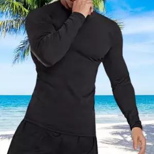 남자 수영복 상의 검정색 레쉬가드 바캉스룩 티셔츠