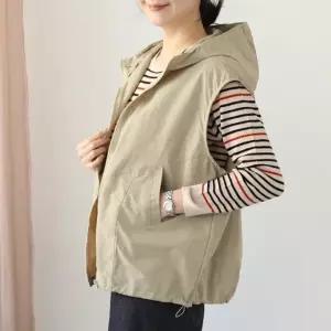 [웬디즈갤러리]지오넬 박시 후드 베스트 /여성 데일리 바람막이 조끼 UVT104