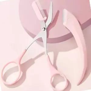 눈썹 정리 핑크 세트 눈썹 칼 눈썹 가위 눈썹 빗