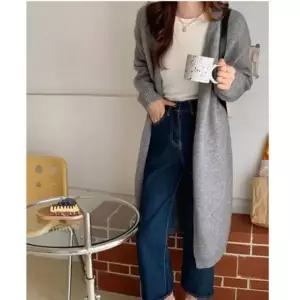 가디건 간절기아우터 봄 이너 여성 꾸안꾸 베이직 니트 심플 롱 스타일 가을