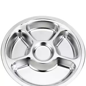 [하프클럽/캔버라]원형 5구 스텐 식판 코로나 자가격리 개인식판