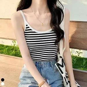스판 민소매 민소매티 스트라이프 (KYR-WFFMU6N)