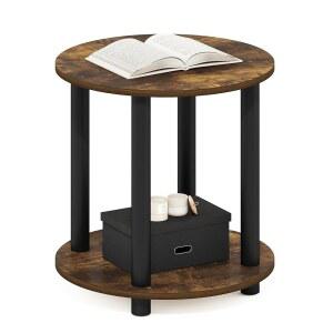 퓨리노 턴-N-튜브 2단 원형 나무 끝 테이블 앰버 파인